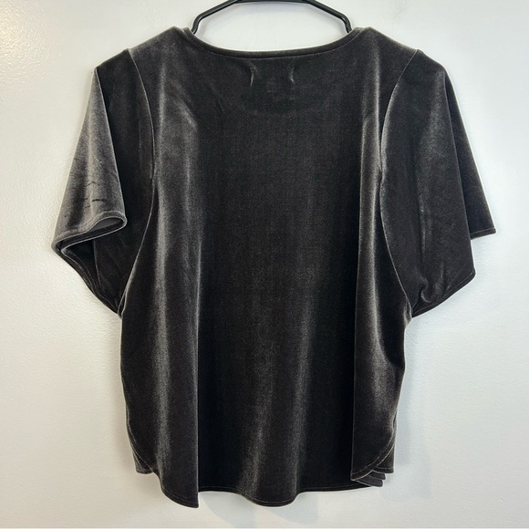 Madewell Velvet Grey Short Sleeve Butterfly Blouse Size Small - Picture 5 of 12